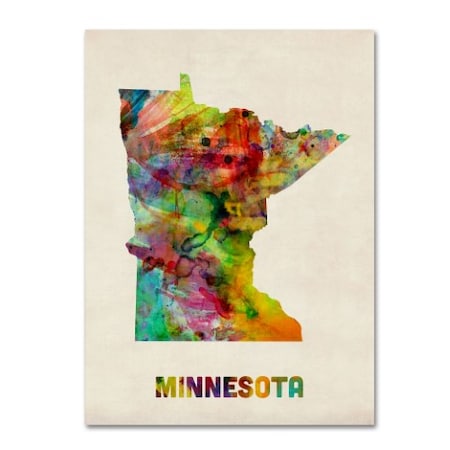 Michael Tompsett 'Minnesota Map' Canvas Art,24x32